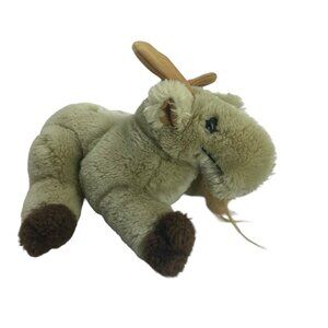 Vtg 1991 Arctic Circle Moose Elk Alaska Banner‎ Stuffed Animal Plush 10" x 6.5"